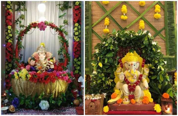 Simple Ganesh Pooja Decoration Ideas At Home - Leadersrooms